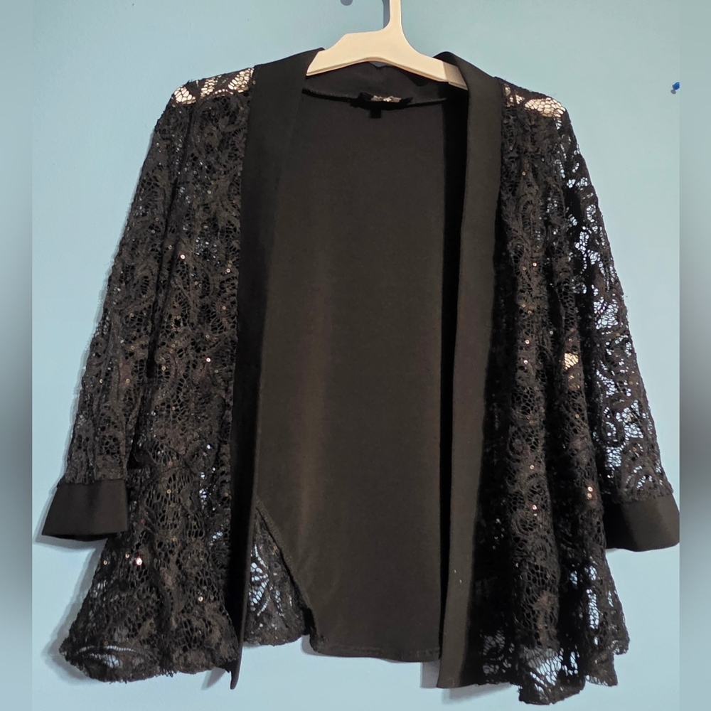 R&M Richards Black Stretch Knit Top Small